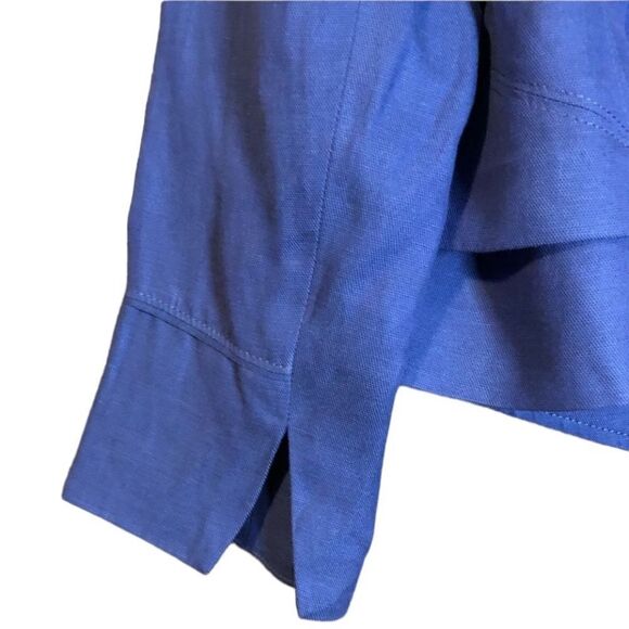 White‎ House black market blue linen blend cropped blazer - Picture 10 of 11